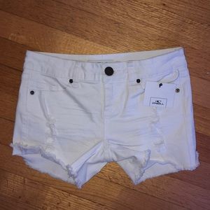White denim shorts